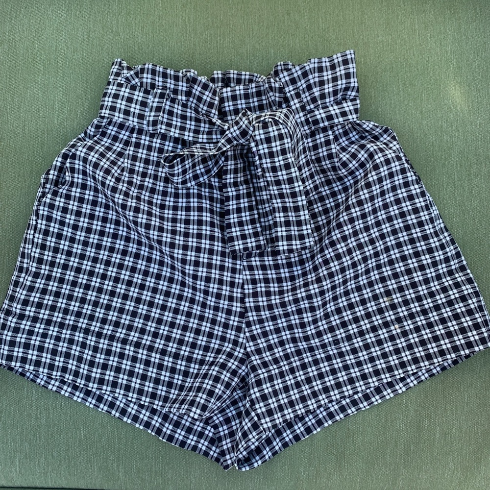 gingham tie shorts